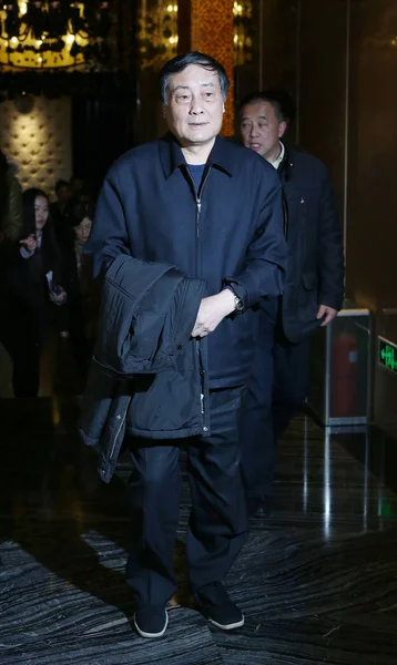 Zong Qinghou Presidente Grupo Wahaha Retratado Quando Chega Para Uma — Fotografia de Stock