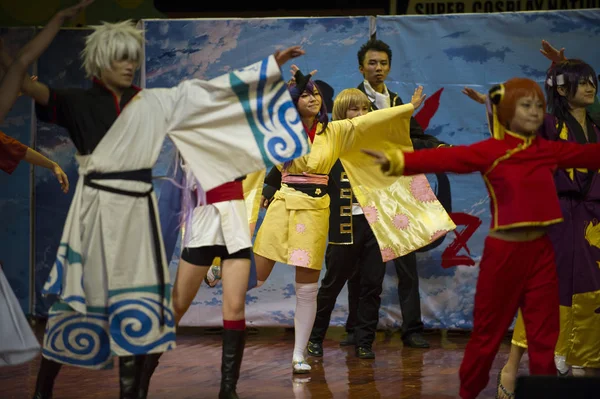 Competidores Chineses Vestidos Com Trajes Das Figuras Anime Japonês Silver — Fotografia de Stock