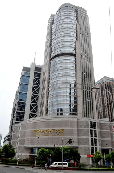 Vista Torre Del Banco Desarrollo China Cdb Distrito Financiero Lujiazui —  Fotos de Stock