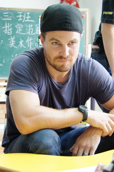 Actor Canadiense Stephen Amell Serie Arrow Sonríe Durante Evento Benéfico — Foto de Stock