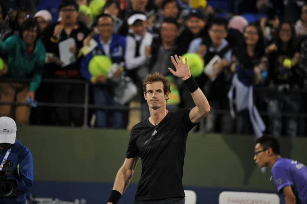 Andy Murray Britain Waves Nach Einem Sieg Über Den Polen — Stockfoto