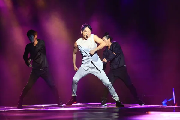 Kim Jun South Korean Boy Group Jyj Center Performs Concert — Stock Photo, Image