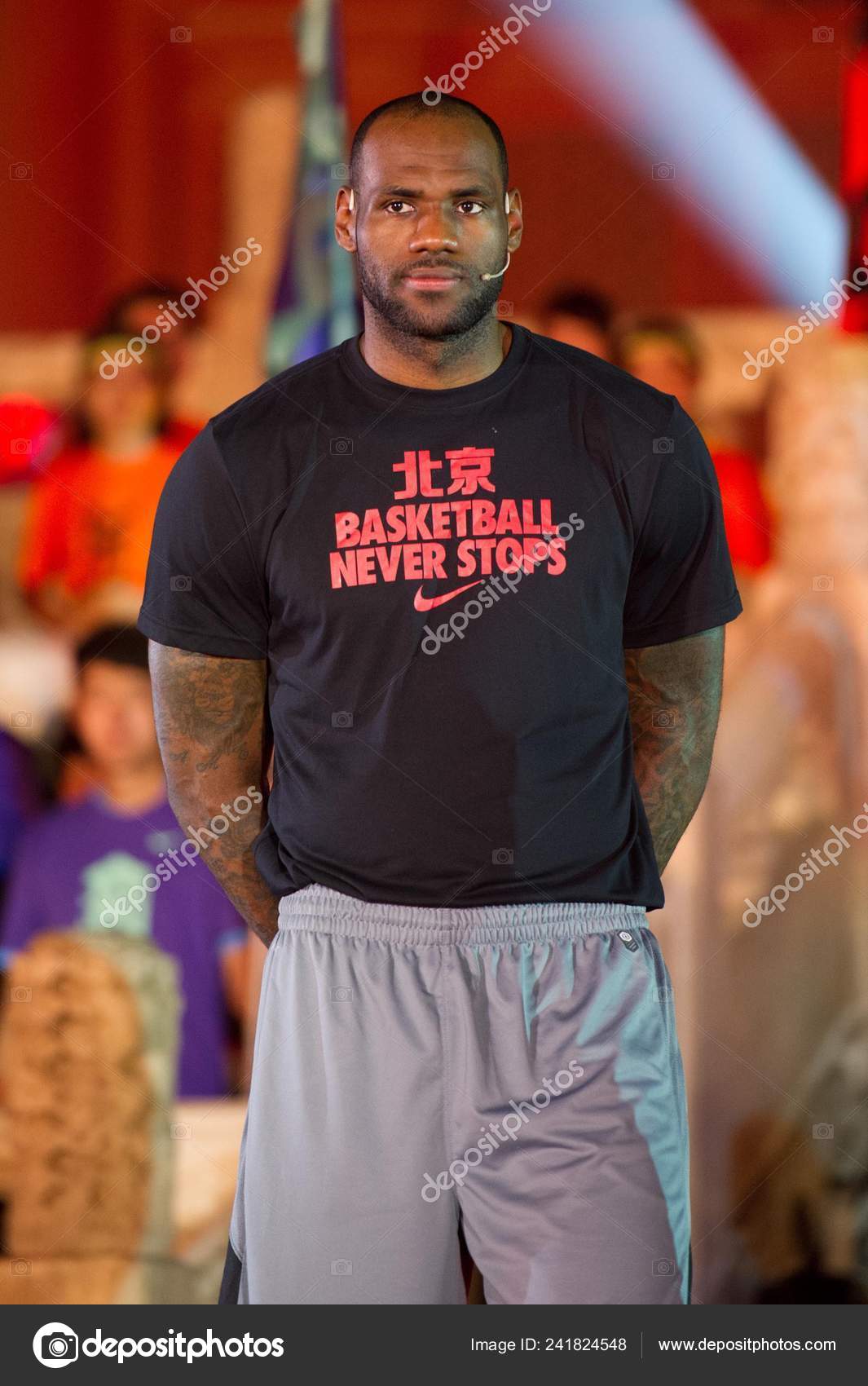 Nba Super Star Lebron James Miami Heat Attends Fan Meeting — Stock
