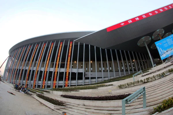 Uitzicht Het Onlangs Voltooide Nationale Expositie Conferentiecentrum Buurt Van Hongqiao — Stockfoto