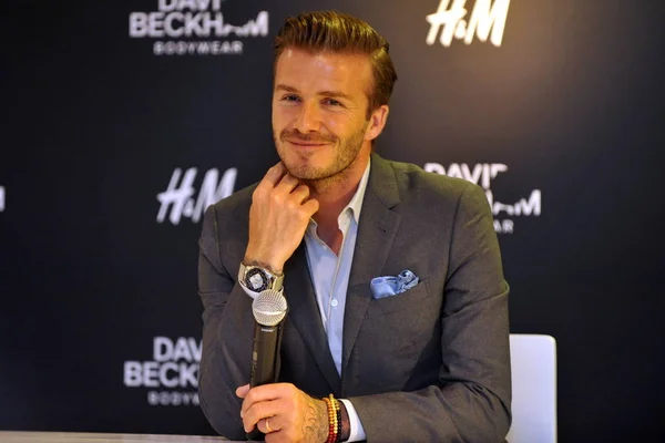 David Beckham Sonríe Durante Evento Promocional David Beckham Bodywear Para — Foto de Stock