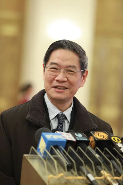 Zhang Zhijun Então Vice Ministro Das Relações Exteriores China Entrevistado — Fotografia de Stock