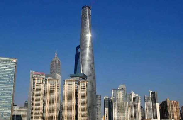 Vista Torre Shanghái Construcción Más Alta Centro Financiero Mundial Shanghái — Foto de Stock