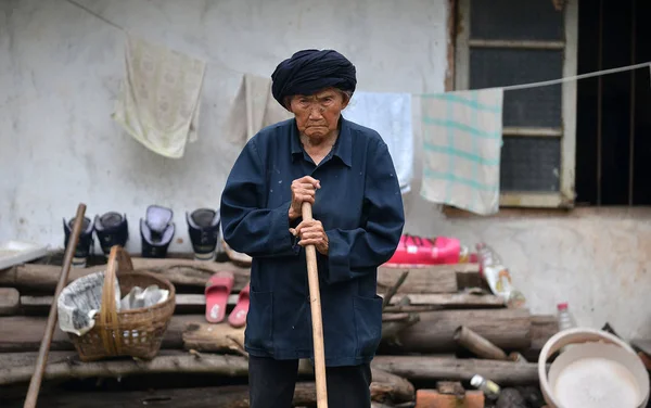 Dünyanın Yaşlı Kadını Olan 116 Yaşındaki Suqing Chengdu Daki Evinde — Stok fotoğraf