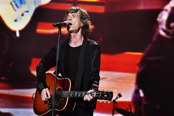 Mick Jagger Van Engelse Rockband Rolling Stones Presteert Het Concert — Stockfoto
