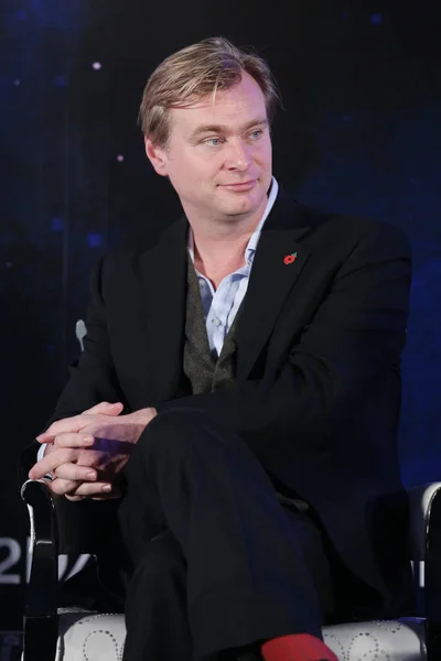 Director Cine Británico Christopher Nolan Asiste Una Conferencia Prensa Para — Foto de Stock