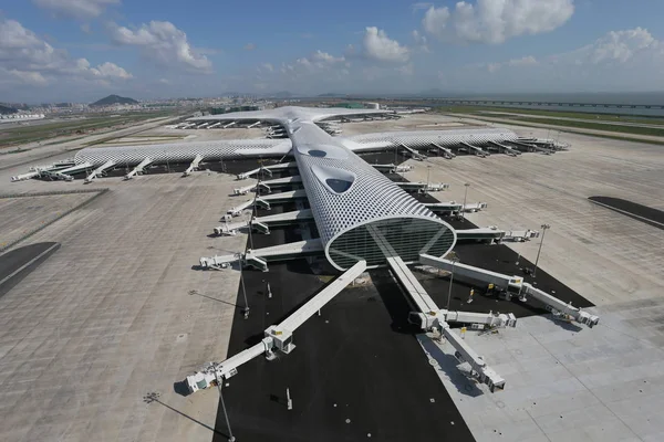 Вид Третий Терминал Международного Аэропорта Шэньчжэнь Баоань Городе Шэньчжэнь Южная — стоковое фото