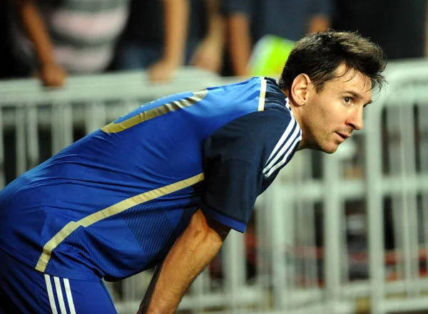 Lionel Messi Argentina Assiste Durante Amistoso Futebol Contra Hong Kong — Fotografia de Stock