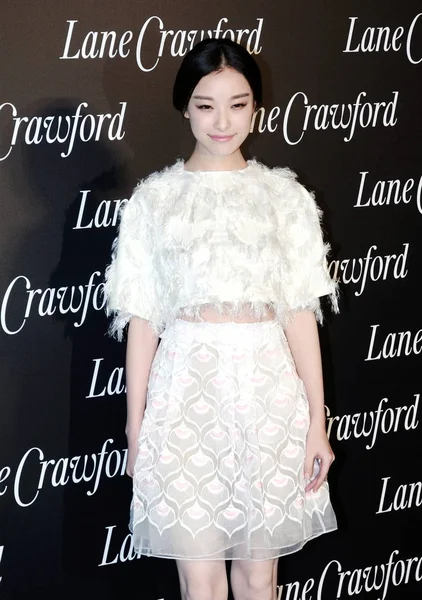 Actriz China Posa Cuando Llega Para Celebrar Aniversario Lane Crawford — Foto de Stock