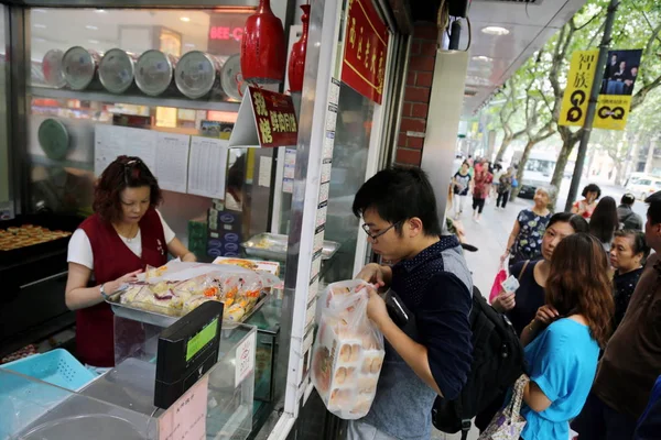 Çinli Müşteriler Şangay Guang Ming Cun Restaurant Yaklaşan Sonbahar Ortası — Stok fotoğraf