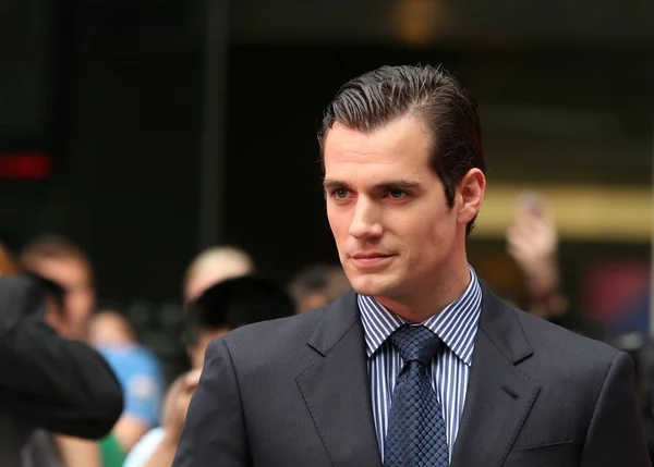 Actor Británico Henry Cavill Llega Una Conferencia Prensa Película Man — Foto de Stock