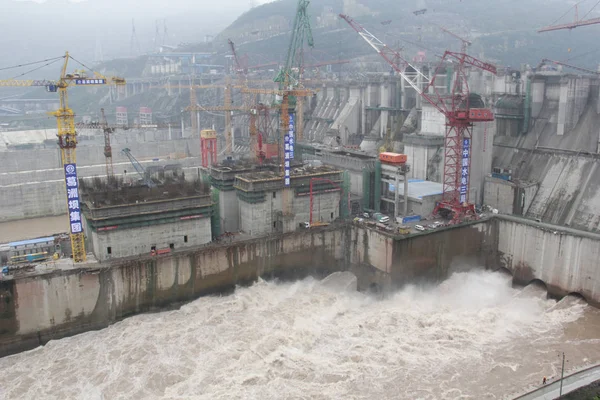 Obecný Pohled Staveniště Hydroelektrárny Xiluktu Okrese Pingshan Jihozápadní Provincie Chinas — Stock fotografie