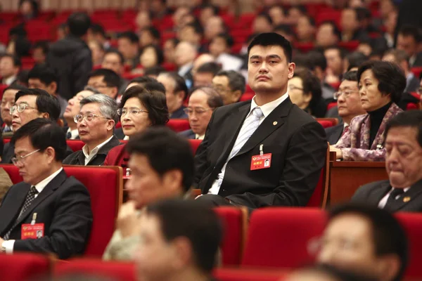 Chiński Koszykówka Superstar Yao Ming Emeryturze Innych Delegatów Udziału Sesji — Zdjęcie stockowe