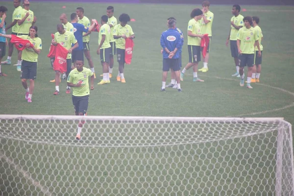 Brazylii Piłce Nożnej Wziąć Udział Sesji Szkoleniowej Ciężkich Smog Americas — Zdjęcie stockowe
