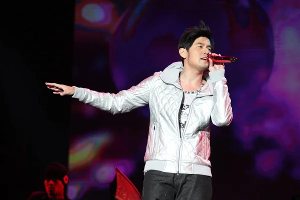 Taiwanesiska Sångaren Jay Chou Utför Konsert Guangzhou Södra Chinas Guangdong — Stockfoto