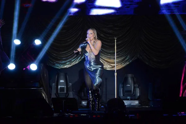 Amerikanische Sängerin Mariah Carey Tritt Bei Ihrem Konzert Taipei Taiwan — Stockfoto