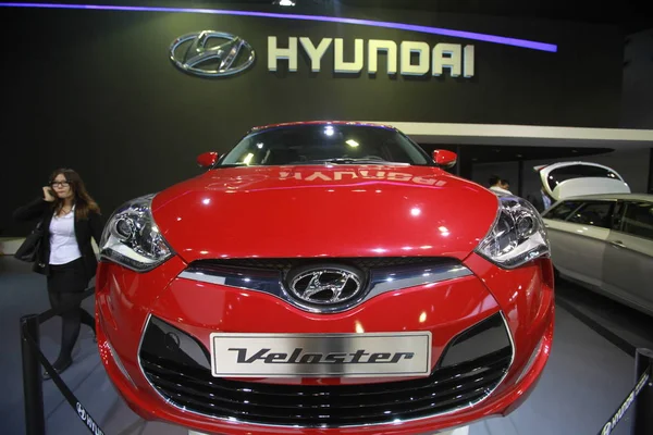 Een Hyundai Veloster Zien Tijdens Een Auto Show Guangzhou Zuid — Stockfoto