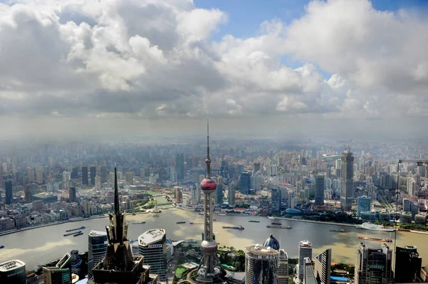 Esta Foto Tomada Desde Alto Del Centro Financiero Mundial Shanghai —  Fotos de Stock