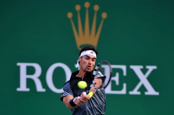 Fabio Fognini Van Italië Keert Terug Een Schot Naar Wang — Stockfoto