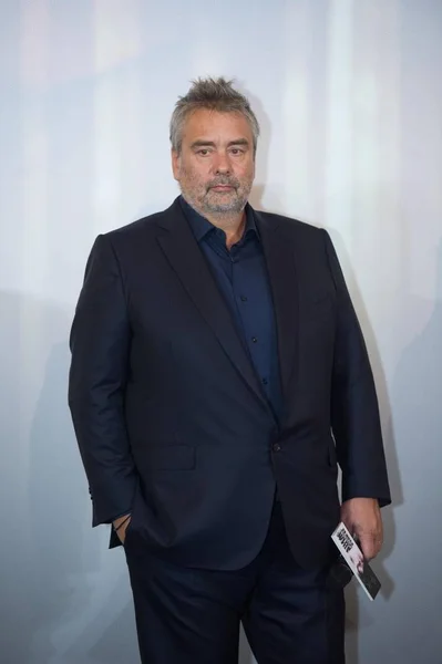French Director Luc Besson Poses Beijing Premiere Movie Lucy Beijing — Stock Photo, Image