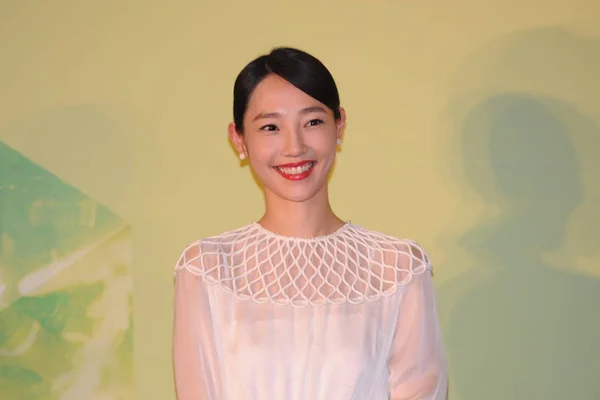 2014 韓国映画祭 2014 日の記者会見で笑い中国女優白白河 — ストック写真