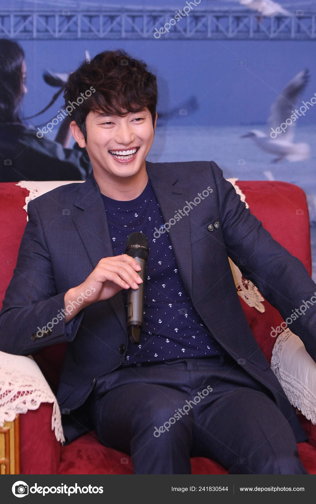 South Korean Actor Park Hoo Smiles Media Event His New — Stock