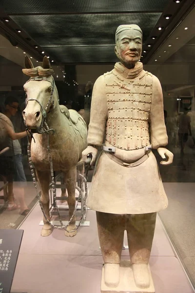 Guerrier Terre Cuite Musée Des Guerriers Terre Cuite Province Chinoise — Photo