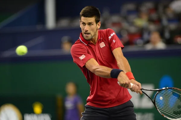 Novak Djokovic Serbii Przygotowuje Się Powrotu Strzał David Ferrer Hiszpanii — Zdjęcie stockowe