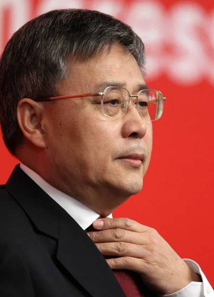 Guo Shuqing Presidente Comisión Reguladora Valores China Pronuncia Discurso Durante —  Fotos de Stock
