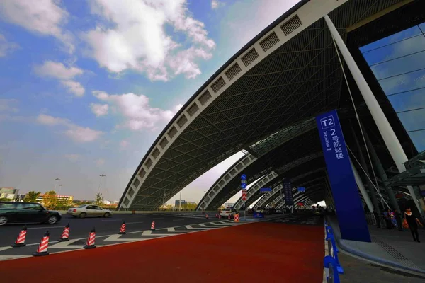 Вид Новое Здание Терминала Аэропорта Чэнду Шуанлю Чэнду Провинция Сычуань — стоковое фото