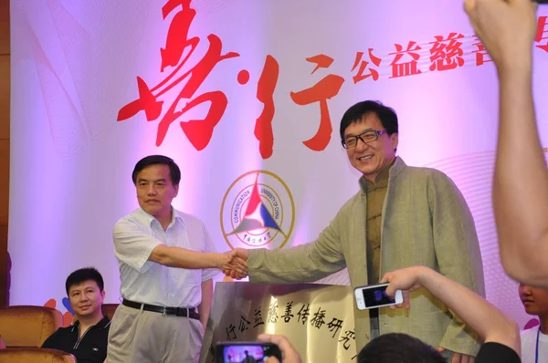 Superestrela Kungfu Hong Kong Jackie Chan Direita Aperta Mão Funcionário — Fotografia de Stock