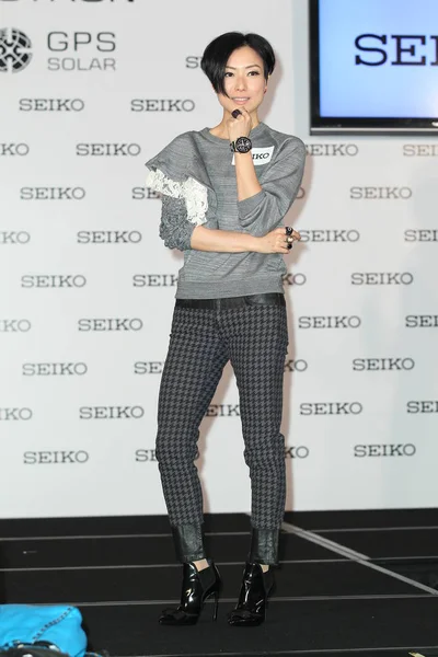 Hong Kong Cantante Attrice Sammi Cheng Posa Evento Promozionale Seiko — Foto Stock
