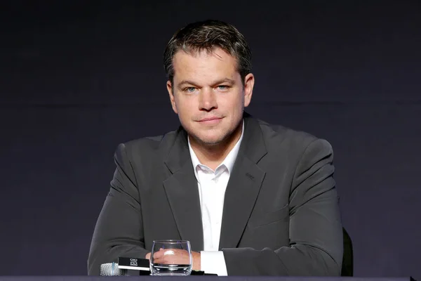 American Actor Matt Damon Listens Press Conference His New Movie — Stock Photo, Image
