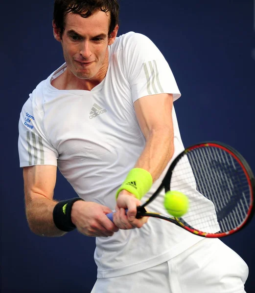 Andy Murray Storbritannien Returnerar Ett Skott Till Tommy Robredo Spanien — Stockfoto