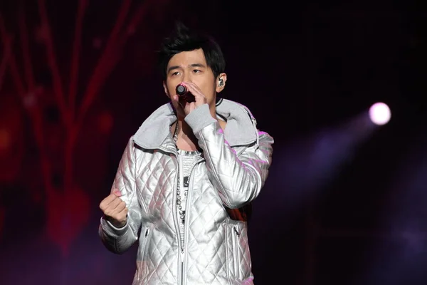 Ταϊβανικό Τραγουδιστή Jay Chou Εκτελεί Κατά Διάρκεια Μιας Συναυλίας Στο — Φωτογραφία Αρχείου