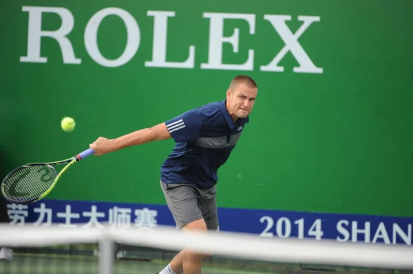 Mikhail Youzhny Della Russia Torna Colpo Ivan Dodig Della Croazia — Foto Stock