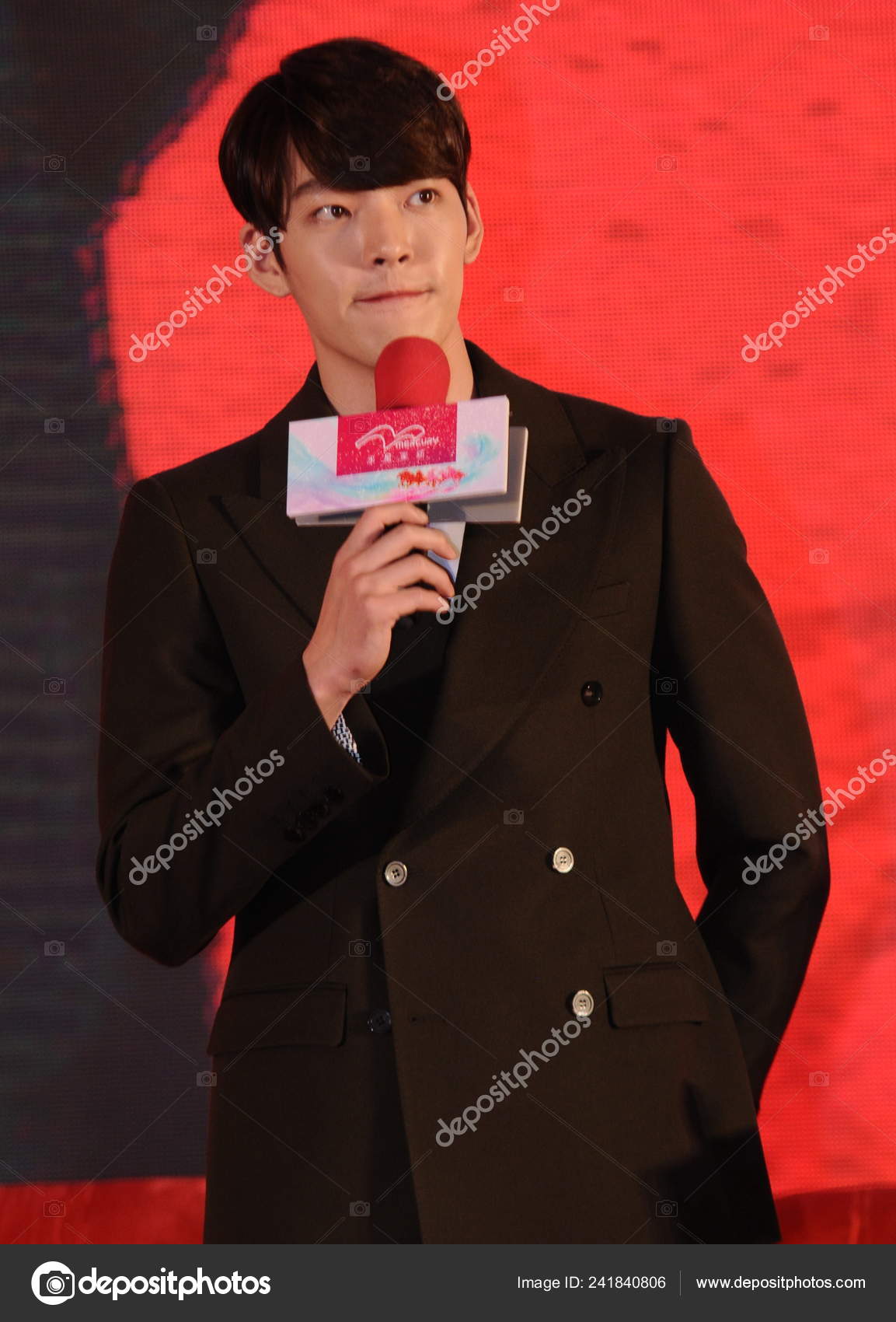South Korean Actor Kim Woo Bin Speaks New Image Ambassador — Stock