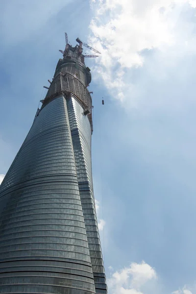 Shanghai Tower Aanbouw Lujiazui Financial District Pudong Shanghai China Juli — Stockfoto