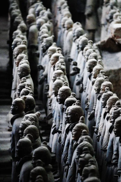 Terracotta Savaşçılar Terra Cotta Warriors Qin Shihuang Atları Müzesi Nde — Stok fotoğraf