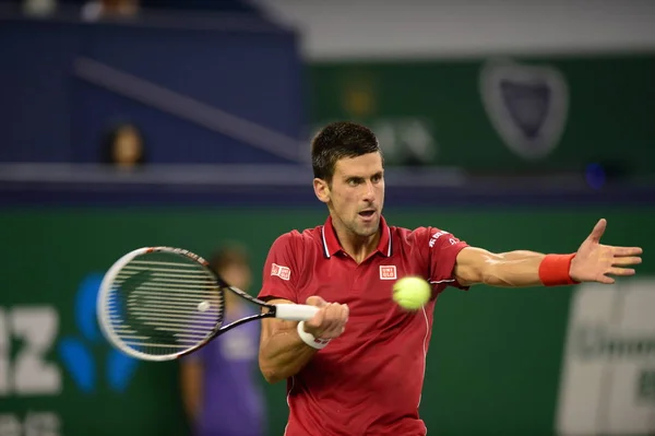 Novak Djokovic Serbii Przygotowuje Się Powrotu Strzał David Ferrer Hiszpanii — Zdjęcie stockowe