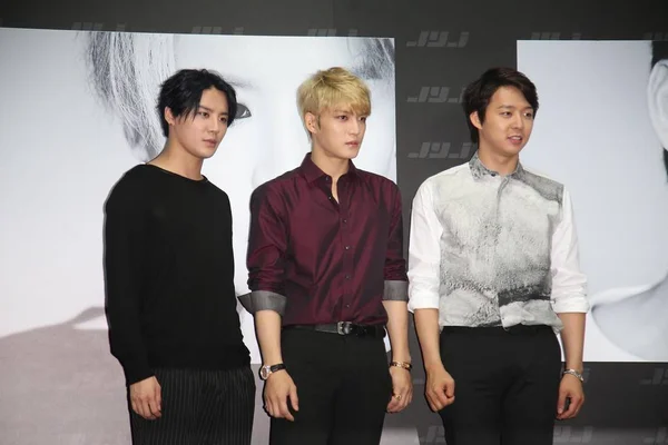 Gruppo Pop Sudcoreano Jyj Partecipa Una Conferenza Stampa Loro Tour — Foto Stock