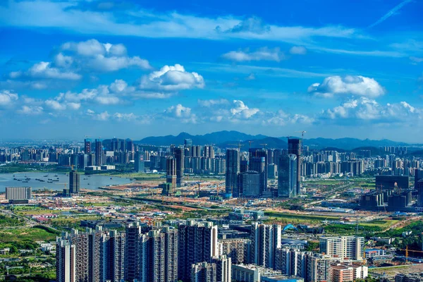 Una Vista Los Nuevos Edificios Oficinas Gran Altura Qianhai Shekou — Foto de Stock