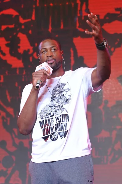 American Basketball Player Dwyane Wade Speaks Press Conference His China — Stock Photo, Image