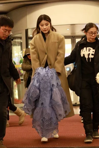 Χονγκ Κονγκ Cantopop Τραγουδίστρια Και Ηθοποιός Kelly Chen Φθάνει Για — Φωτογραφία Αρχείου