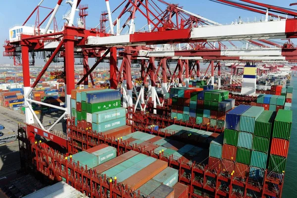 Kapal Kontainer Terbesar Dunia Cscl China Shipping Container Lines Ltd — Stok Foto