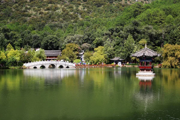 Táj Fekete Sárkány Lagúna Régi Város Lijiang Lijiang Város Délnyugati — Stock Fotó